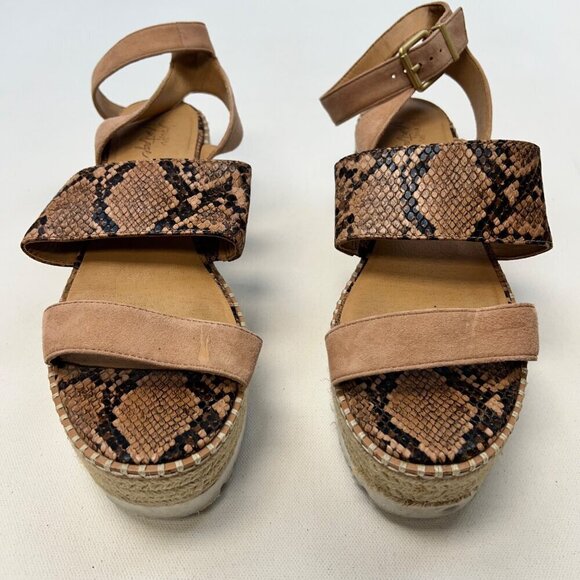 Crown Vintage Women’s Platform Wedge Sandals Snake Print Size 8M - Picture 4 of 8